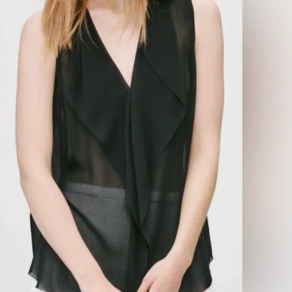 Aritzia Babaton 100% Silk Sleeveless Blouse - Black - Picture 5 of 8